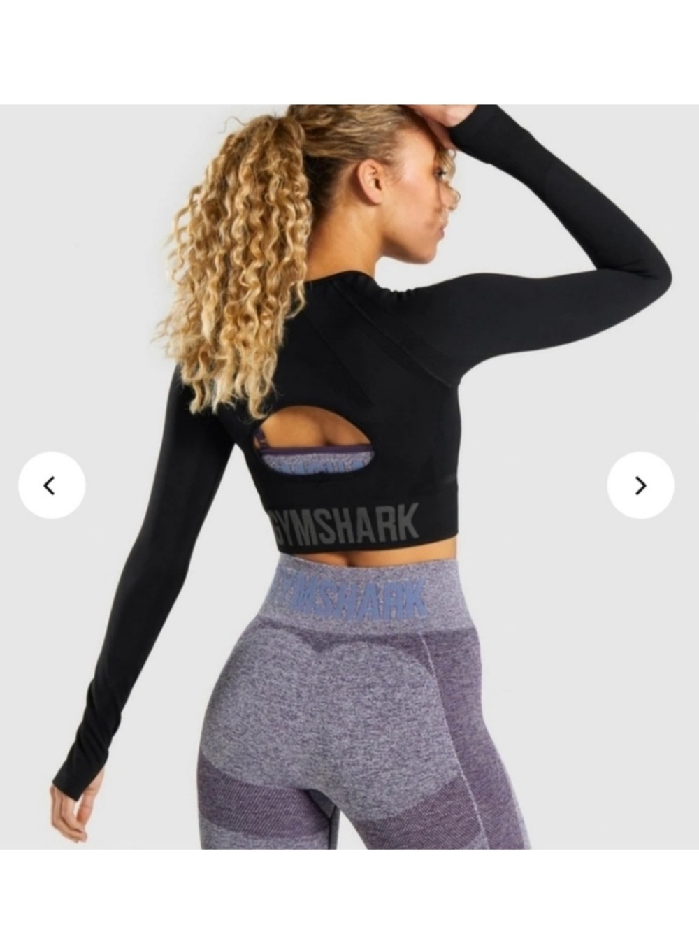 EUC Gymshark Vital Seamless Long Sleeve Crop Top in Black
